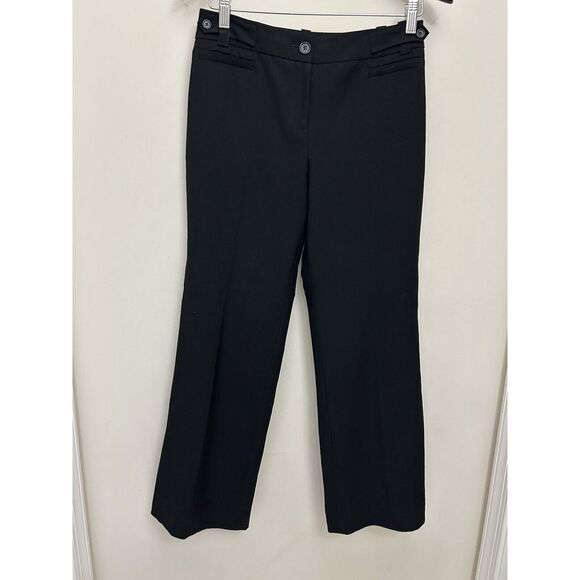 Ann Taylor Classic Black Dress Pants Professional Work Wear Straight Leg Wool - Picture 1 of 6